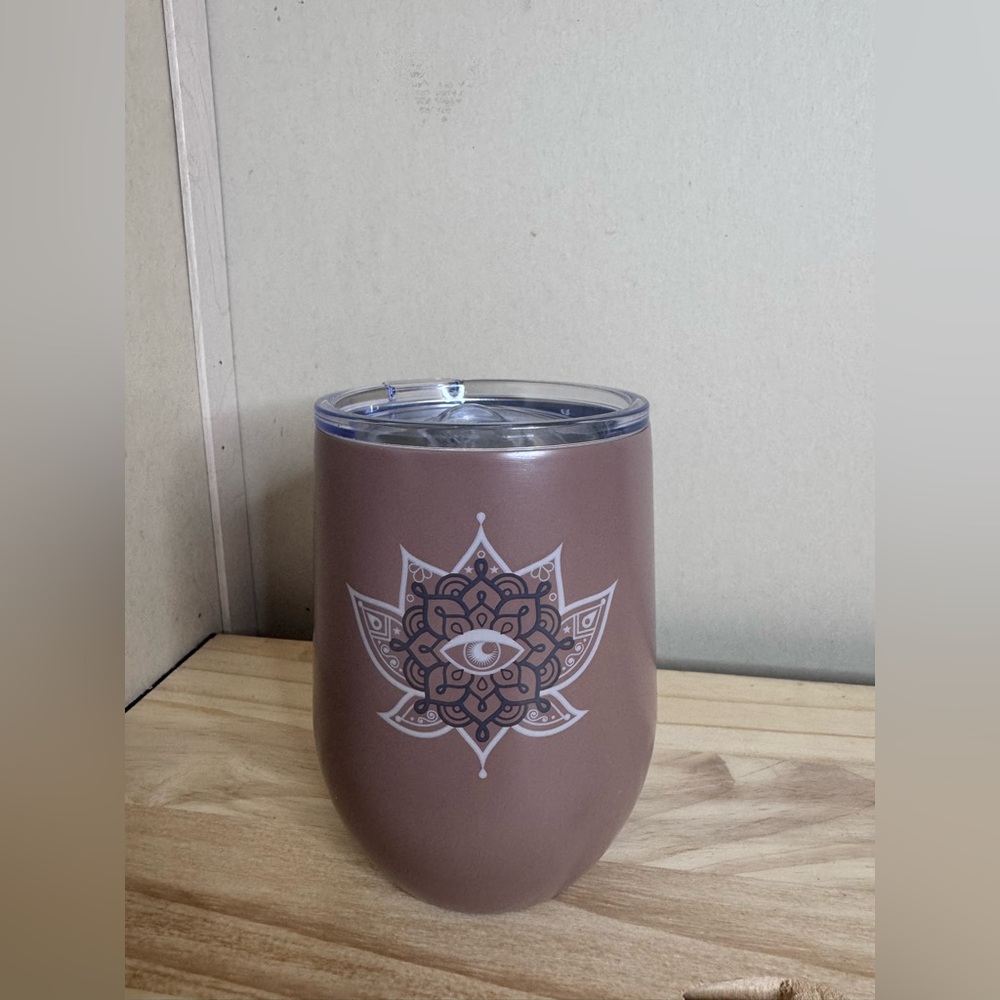 Brown Tumbler with Mandala Design